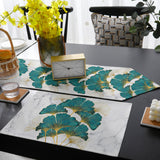 Ginkgo leaf marble texture Table Flag And Table Mat Suit Sharp angle - LeobonZone