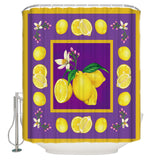 Lemon fruit summer purple DURABLE SHOWER CURTAIN - LeobonZone