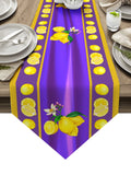 Lemon fruit summer purple Sharp Angle Table Runner Place Mats - LeobonZone