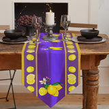 Lemon fruit summer purple Sharp Angle Table Runner Place Mats - LeobonZone