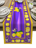 Lemon fruit summer purple Table Runner Place Mats