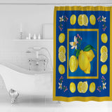 Lemon fruit summer blue DURABLE SHOWER CURTAIN - LeobonZone