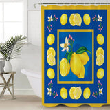 Lemon fruit summer blue DURABLE SHOWER CURTAIN - LeobonZone