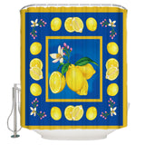 Lemon fruit summer blue DURABLE SHOWER CURTAIN - LeobonZone