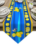 Lemon fruit summer blue Sharp Angle Table Runner Place Mats - LeobonZone