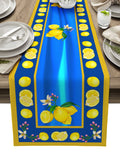 Lemon fruit summer blue Table Runner Place Mats - LeobonZone