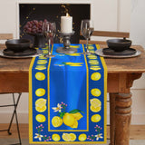 Lemon fruit summer blue Table Runner Place Mats - LeobonZone