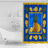 Pineapple fruit summer blue DURABLE SHOWER CURTAIN - LeobonZone