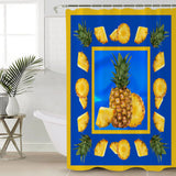 Pineapple fruit summer blue DURABLE SHOWER CURTAIN - LeobonZone