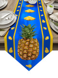 Pineapple fruit summer blue Sharp Angle Table Runner Place Mats - LeobonZone