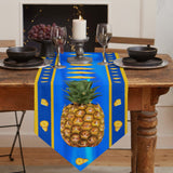 Pineapple fruit summer blue Sharp Angle Table Runner Place Mats - LeobonZone