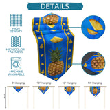 Pineapple fruit summer blue Sharp Angle Table Runner Place Mats - LeobonZone