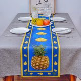 Pineapple fruit summer blue Table Runner Place Mats - LeobonZone