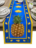 Pineapple fruit summer blue Table Runner Place Mats - LeobonZone