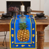 Pineapple fruit summer blue Table Runner Place Mats - LeobonZone