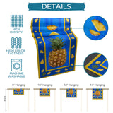 Pineapple fruit summer blue Table Runner Place Mats - LeobonZone