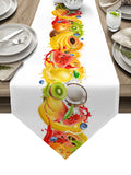 Tropical fruits in summer Sharp Angle Table Runner Place Mats - LeobonZone