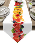 Yellow Tropical fruits in summer Sharp Angle Table Runner Place Mats - LeobonZone