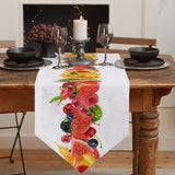 Yellow Tropical fruits in summer Sharp Angle Table Runner Place Mats - LeobonZone