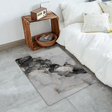 Black Watercolor Gradient Marble Texture Leather Doormat - LeobonZone