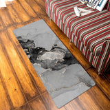 Black Watercolor Gradient Marble Texture Leather Doormat - LeobonZone