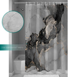 Black Watercolor Gradient Marble Texture Waterproof Durable Shower Curtain - LeobonZone