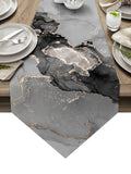 Black Watercolor Gradient Marble Texture Table Runner Place Mats Sharp Angle