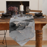 Black Watercolor Gradient Marble Texture Table Runner Place Mats Sharp Angle - LeobonZone