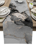 Black Watercolor Gradient Marble Texture Table Runner Place Mats