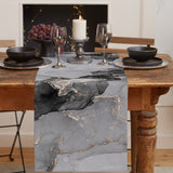 Black Watercolor Gradient Marble Texture Table Runner Place Mats - LeobonZone