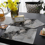 Black Watercolor Gradient Marble Texture Table Flag And Table Mat Suit Sharp angle - LeobonZone