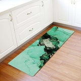 Green Marble Texture in Phnom Penh Leather Doormat - LeobonZone