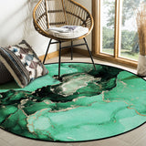 Green Marble Texture in Phnom Penh Circular Felt Rugs - LeobonZone