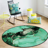 Green Marble Texture in Phnom Penh Circular Felt Rugs - LeobonZone