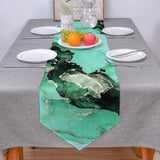 Green Marble Texture in Phnom Penh Table Runner Place Mats Sharp Angle - LeobonZone