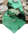 Green Marble Texture in Phnom Penh Table Runner Place Mats Sharp Angle - LeobonZone