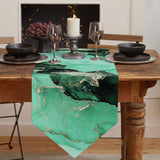 Green Marble Texture in Phnom Penh Table Runner Place Mats Sharp Angle - LeobonZone