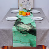 Green Marble Texture in Phnom Penh Table Runner Place Mats - LeobonZone