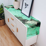 Green Marble Texture in Phnom Penh Table Runner Place Mats - LeobonZone