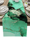 Green Marble Texture in Phnom Penh Table Runner Place Mats - LeobonZone