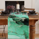 Green Marble Texture in Phnom Penh Table Runner Place Mats - LeobonZone