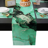 Green Marble Texture in Phnom Penh Table Flag And Table Mat Suit - LeobonZone