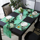 Green Marble Texture in Phnom Penh Table Flag And Table Mat Suit