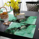 Green Marble Texture in Phnom Penh Table Flag And Table Mat Suit - LeobonZone