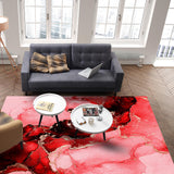 Red Marble Texture in Phnom Penh Right Angle Felt Rugs - LeobonZone