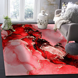 Red Marble Texture in Phnom Penh Right Angle Felt Rugs - LeobonZone