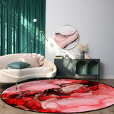 Red Marble Texture in Phnom Penh Circular Felt Rugs - LeobonZone