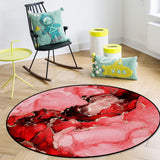 Red Marble Texture in Phnom Penh Circular Felt Rugs - LeobonZone