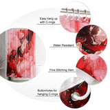 Red Marble Texture in Phnom Penh Waterproof Durable Shower Curtain - LeobonZone