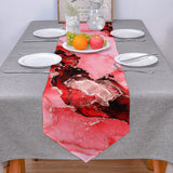 Red Marble Texture in Phnom Penh Table Runner Place Mats Sharp Angle - LeobonZone